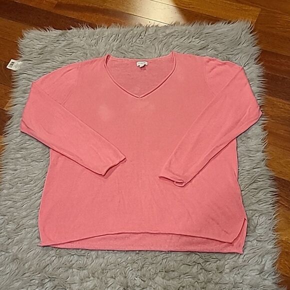 J. Crew Sweaters - Jcrew‎ womens pink linen blend vneck light weight sweater size xl